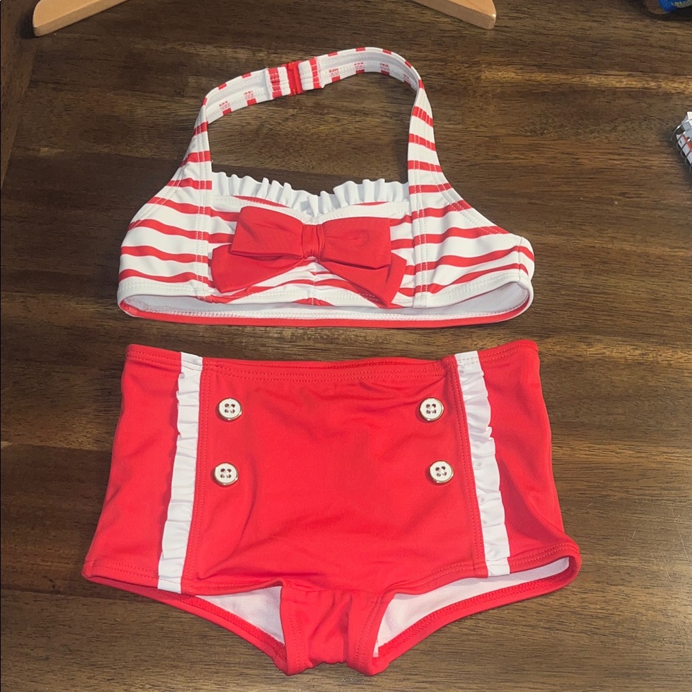 New Janie and Jack Red and White Swimwear size 3 Girls